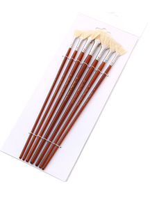 7 pièces longues brosses d'artiste en bois ensemble poils naturels ventilateur de cheveux <span class=keywords><strong>pinceau</strong></span> acrylique aquarelle <span class=keywords><strong>peinture</strong></span> à l'<span class=keywords><strong>huile</strong></span> artistes 32x14cm - Product Image 3
