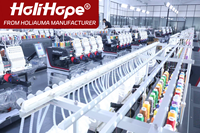 Machine à broder Holihope à 4 têtes et 15 aiguilles, logos multicolores, configuration instantanée, multiplie votre efficacité par quatre