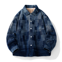 Veste en velours côtelé sur mesure OEM pour homme, doublure Sherpa, patchwork à carreaux, boutonnée, coupe oversize, veste chemise, vêtement d'extérieur hiver