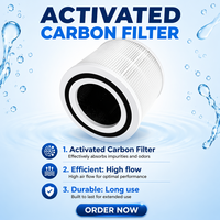 Ensemble de filtres de remplacement HEPA H13 et charbon actif 3-en-1 Levoit Core 300 300S pour purificateur d'air domestique haute efficacité