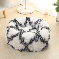 Lit-caverne pour animaux de compagnie (chiens et chats) en peluche longue rayée, apaisant et anti-anxiété, avec logo personnalisé, faible MOQ, OEM ODM, marque privée