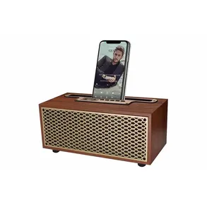 Redwingy XM-5 Retro Holz Computer Lautsprecher 5w Lautsprecher Power Bass FM Radio Drahtlose Lautsprecher Blauer Zahn Mit Telefonst änder