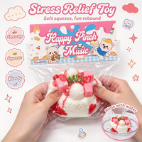 Jouet Squishy Promotionnel Personnalisé avec Logo, Gâteau Cerise, Anti-Stress à Remontée Lente, Jouet Fidget en TPR, Vente en Gros OEM Usine