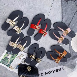 รองเท้าแตะ Gocci Platform Flat <span class=keywords><strong>GG</strong></span> สำหรับผู้หญิง สวมใส่สบาย หรูหรา เหมาะสำหรับใส่กลางแจ้ง กันลื่น สำหรับฤดูร้อน/ฤดูใบไม้ร่วง - Product Image 1