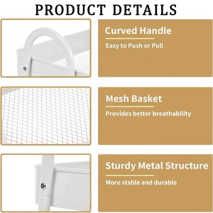 Grs nhựa Hot Bán cán 3 Tier tiện ích lưu trữ giỏ hàng có thể khóa lưu trữ Xe đẩy 4 bánh xe lưu trữ Holders & racks - Product Image 6