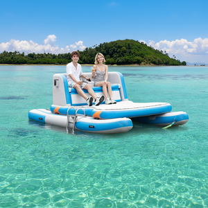 Yacht de plaisance gonflable en PVC, catamaran gonflable pour lac et extérieur, yachts flottants gonflables avec <span class=keywords><strong>moteur</strong></span> électrique pour les vacances en mer - Product Image 1