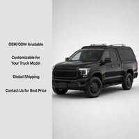 Couverture de benne rigide noire mate pour pick-up avec rails de toit argentés, ajustement personnalisé