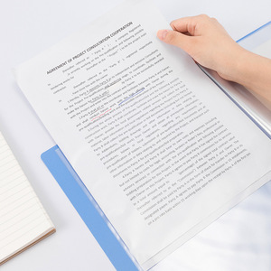 Deli 5004 <b>A4</b> 40 Page Transparent Plastic <b>Document</b> <b>Folder</b> Blue Office Supply File <b>Folder</b> - Product Image 2