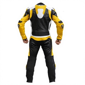 <b>Men</b> Full Sleeve Motorcycle Racing <b>Jacket</b> Yellow <b>Black</b> White Color Blocked Windproof All Seasons Wear - Product Image 6