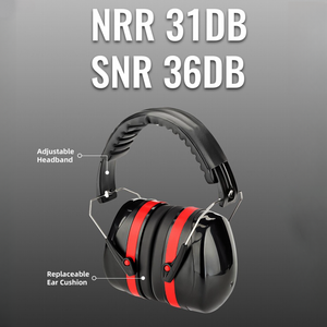 Cache-oreilles de sécurité à réduction de bruit, cache-oreilles de protection auditive, casque de protection sonore de bruit NRR 31dB pour le tir - Product Image 5