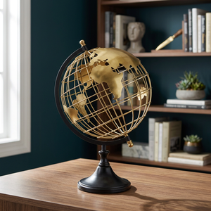 Globe en métal artisanat pour la décoration de la maison bureau Art décor Sculpture métal décoration de la maison pour salle d'étude directement de l'Inde - Product Image 2