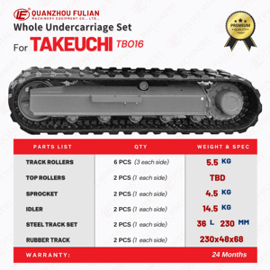 Китайский завод TB016, мини-экскаватор, шасси, Нижний роликовый гусеничный днище для Takeuchi - Product Image 3