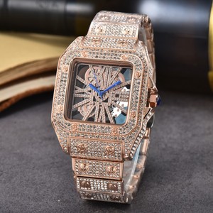 Reloj de Lujo de Cuarzo para Hombre a la Moda con Caja Cuadrada y Diamantes Completos, Estilo Iced Out Personalizado, Popular de Diseñador - Product Image 2