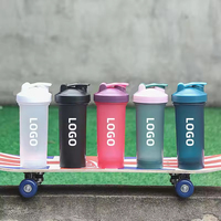 Gourde Shaker de Protéines en Plastique 600 ml avec Logo Personnalisé pour le Sport et la Salle de Sport