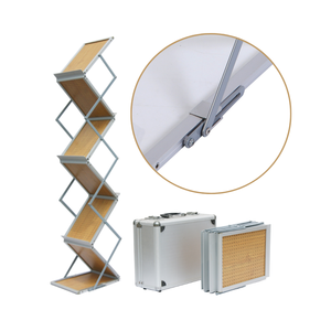 Espositore per Brochure in Legno, Porta Brochure in Alluminio e Acciaio A4 per Fiere e Hall - Product Image 4