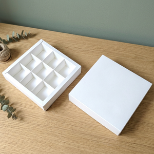 Custom White Chocolate <b>Gift</b> <b>Box</b> Self-Erecting Magnetic Recyclable Paper Candy Tray <b>Lid</b> Base 9 12 16 25 Cavity Packaging for - Product Image 5