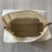 Sac cosmétique en toile naturelle personnalisé en usine, pochette à fermeture éclair en jute pour les soins de la peau, cadeau