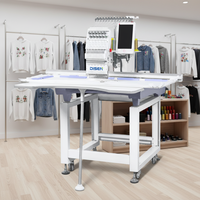 Machine à broder informatique à tête unique 400*600mm, 12 aiguilles, 1200 tr/min, mini pour vêtements, avec écran tactile 10 pouces, nouvelle