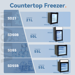Meisda SD50B <span class=keywords><strong>50L</strong></span> Mini bar Vitrine réfrigérée Petite vitrine pour glaces et sucettes glacées - Product Image 6