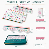 Mahjong de luxe américain classique moderne aux couleurs pastel, design floral, tuiles en acrylique, supports inclus, sac de transport portable, 15 ans d'expérience