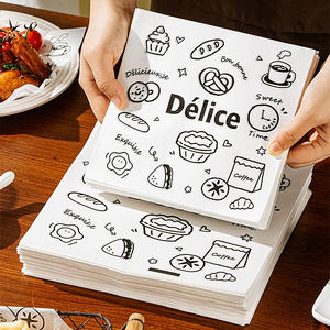 Emballage de fast-food jetable personnalisé pour hamburger frites coréen pépites de poulet frit feuilles de papier sulfurisé PE imperméable - Product Image 2