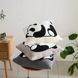 Cute Cartoon Chinese Unique <strong>Panda</strong> Microfiber Knitted <strong>Cushion</strong> Cover Soft Pillow Case 100% Polyester Home Decor XXM - Product Image 3
