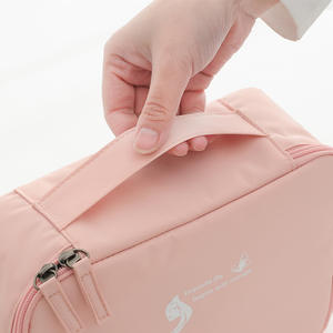 Bolsa de cosméticos de gran capacidad, multifunción, almacenamiento de viaje, organizador portátil de maquillaje, azul marino - Product Image 4