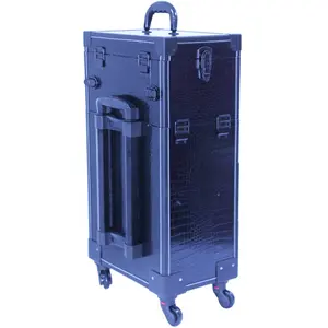 Professional Beauty Makeup Train Case Barber Box With Drawers Nail Case Polish Storage Organizer For Trolley Nail Art