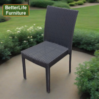 Chaise en rotin d'extérieur nordique de loisirs, gain de place, empilable, chaise de restaurant, café, chaise d'extérieur, chaise de jardin, club, chaise de salle à manger sans accoudoirs