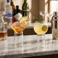 Vente en gros de gobelets en verre borosilicate transparents créatifs de 6 oz pour cocktails, café glacé, glaces, jus, boissons pour bar, restaurant, fête