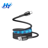 Cable de Carga Rápida y Transferencia de Datos USB-A a Tipo C, Magnético, de Nailon Trenzado, 2.4A, 650 Gauss, para Android, iPhone, Samsung