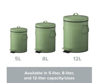 Poubelle à pédale rétro avec couvercle 12L 3.2 Gal avec couvercle pour salle de bain cuisine hôtel bureau