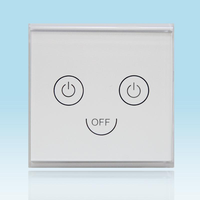 Nouveau produit – Interrupteur mural tactile en verre à 2 boutons avec écran, rétroéclairage bleu, temporisation de l'extinction pour lumières, ventilateurs et automatisation 220V BRT-109