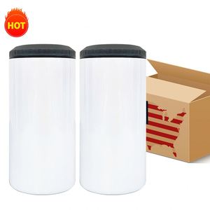 Free Shipping 12Oz Skinny Blank Sublimation White 4-In-1 Can Bottle Cooler for Diy Printing - Product Image 1
