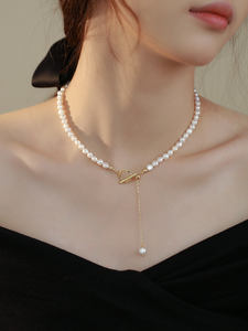 Collier de perles naturelles baroques 1459 pour femmes avec boucle OT - Product Image 2