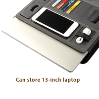 Banco de energía de carga inalámbrica de cuero Pu, portafolio de negocios con mango de mano, A4, para a4zipper