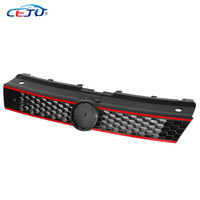 Calandre de pare-chocs avant de voiture en nid d'abeille, Grille ABS de Style GTI pour Volkswagen VW Polo 6R 2009 2010 2011 2012 2013 2014