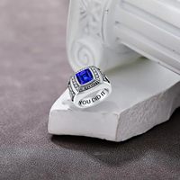 Bague de classe en argent sterling 925 personnalisable Bague de graduation du lycée/collège Pierre de naissance gratuite Unique
