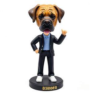 Özelleştirilmiş köpek modeli Bobble kafa bebek görüntü gerçekçi doku reçine çevre koruma malzemesi süsler anıt olarak kullanılan