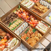 Boîte à fenêtre en papier kraft épaissi, écologique, en matériaux recyclés, avec pelliculage mat, poignée UV, emballage alimentaire portable pour extérieur