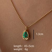 Haomi CE Brass Zircon Tetesan Air Tiga Warna, Set Cakar Zircon Penuh dengan Liontin Batu Permata, Kalung Bentuk O Mewah Ringan.