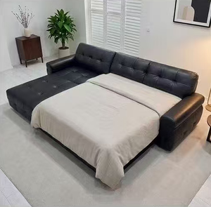 Sofá Moderno de Cuero Negro, Lujoso, con Diseño de Mechones, Mueble Funcional para Sala de Estar, Sofá Reclinable con Asiento Profundo Ajustable - Product Image 2