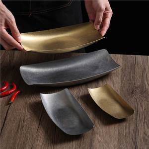 Stainless Steel Boat Shaped Plate 304 Food Grade Serving Dish For Sushi Barbecue Dessert Hot Pot Beef Japanese Korean Cuisine - Product Image 4