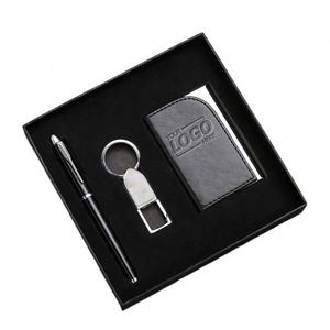 Executive Business Gift <b>Set</b> with Metal <b>Pen</b>, Keychain, <b>Notebook</b> ,Creative Card Holder Perfect Promotional Giveaway - Product Image 1