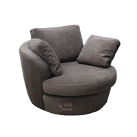 Fauteuil Canapé Simple Moderne en Velours OEM ODM avec Rembourrage en Éponge, Design Rotatif, Chaise Longue de Luxe pour Villa