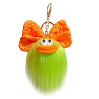 Porte-clés pendentif en peluche personnalisé, figurine de dessin animé mignonne, drôle, étrange, moche, avec lèvres Dudu et cheveux longs, pour sac
