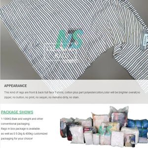 Trapos de algodón absorbentes ecológicos multiusos, camiseta recuperada de color puro para Taller de limpieza, residuos textiles puros - Product Image 4