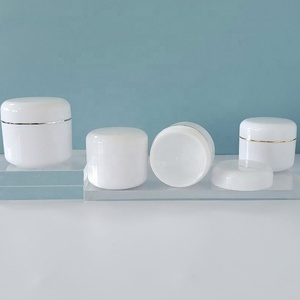 Stock 250ml White <b>Empty</b> Cream Container 8oz pp Plastic Body Butter <b>Jars</b> with Gold Rim Cap - Product Image 5
