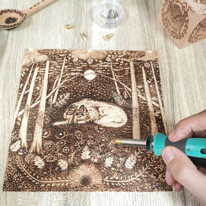 Kit de pirograbado de hierro para soldar, bricolaje, con pluma de pirograbado para manualidades, Sello de <span class=keywords><strong>cuero</strong></span> - Product Image 3