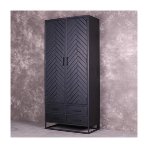 ตู้เก็บของโลหะอัลมิราห์สีดำ ขนาด 200x45x90 ซม. ทนทาน กว้างขวาง และแข็งแรง สำหรับจัดเก็บเสื้อผ้าและเครื่องประดับ - Product Image 1